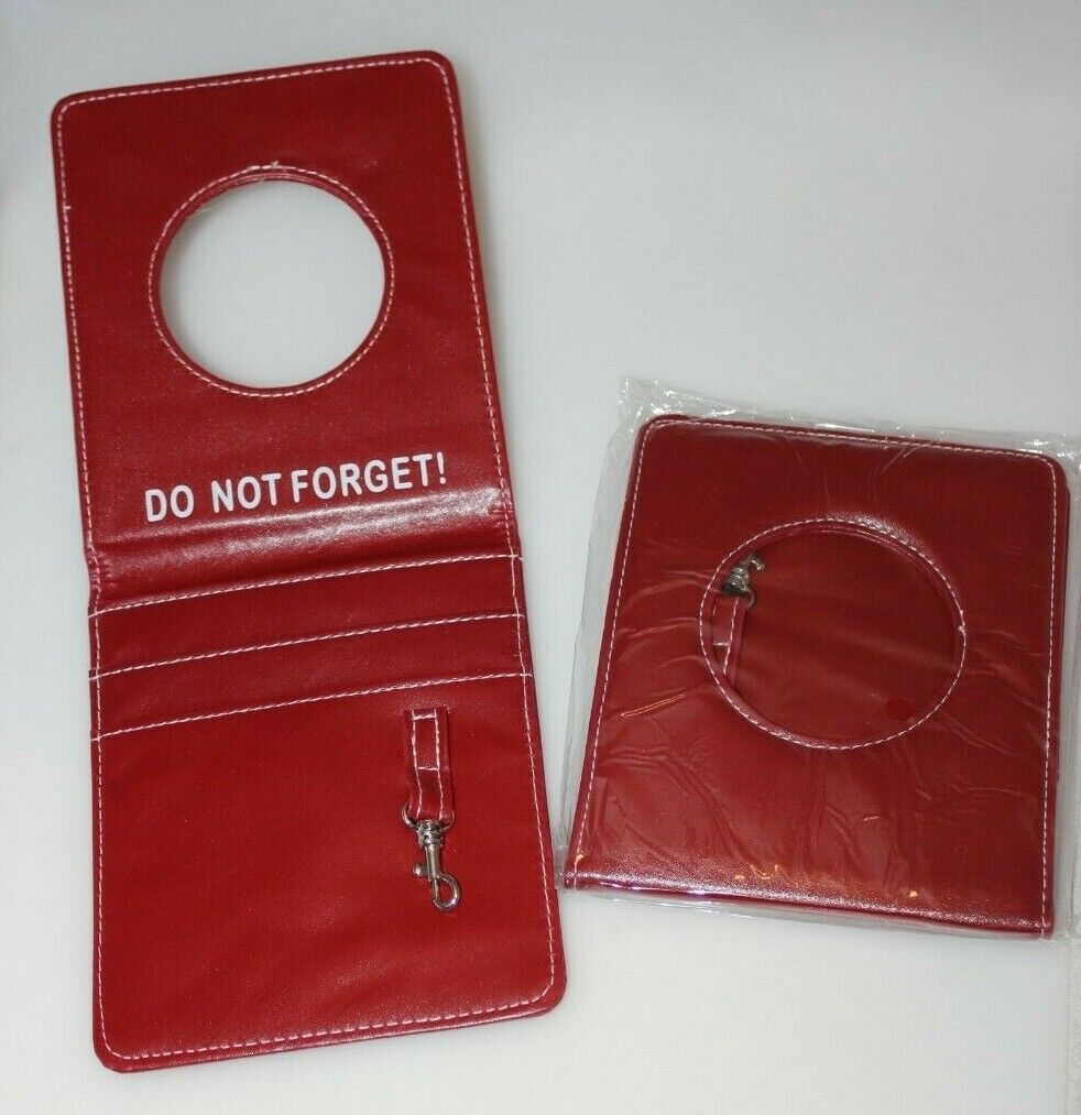 Lot of 2 Doorknob Reminders / Do Not Forget - Hangs on Door Knobs with Key Hook Unbranded n/a