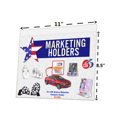 Sign Holder Landscape Ad Info Sheet Display Frame 11"x 8.5" Wall Qty 6 Marketing Holders Does Not Apply - фотография #2