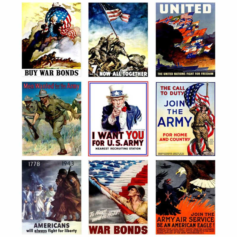 WW2 Propaganda Memorabilia Poster World War 2 Military Army Vintage American Does not apply