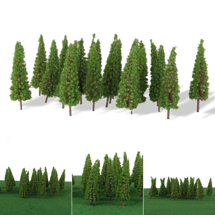 50pc Model Trees Train Railroad Diorama Wargame Park Scenery HO scale 55mm Mini Unbranded Does Not Apply