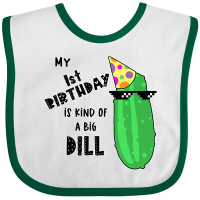 Inktastic My 1st Birthday Is Kind Of A Big Dill Pickle In Sunglasses Baby Bib Inktastic 14-240585-116