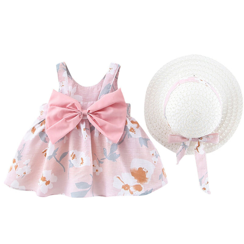 Toddler Baby Kids Girls Floral Flowers Princess TuTu Dress Hat Outfits Clothes 6months-3years does not apply - фотография #4
