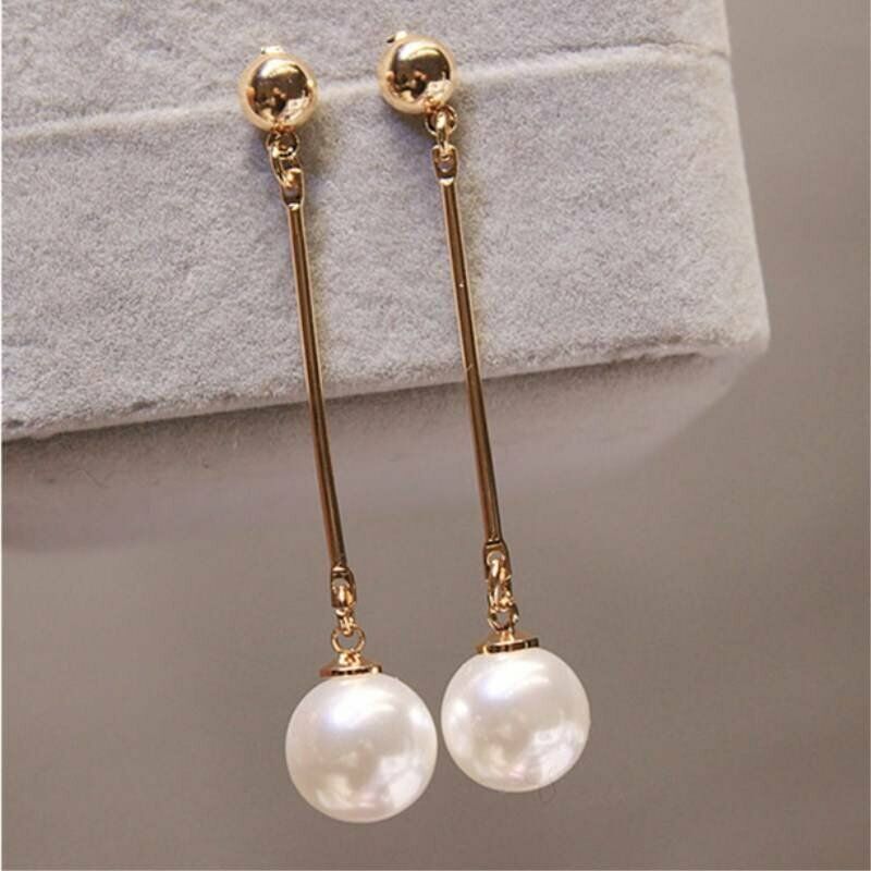 Long Tassel Pearl Earrings Stud Dangle Drop Charm Wedding Women Jewelry Gift New Rinhoo Does not apply - фотография #3
