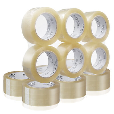 12 Rolls Carton Sealing Clear Packing Tape Box Shipping - 1.8 mil 2" x 110 Yards Sure-Max Does Not Apply - фотография #2