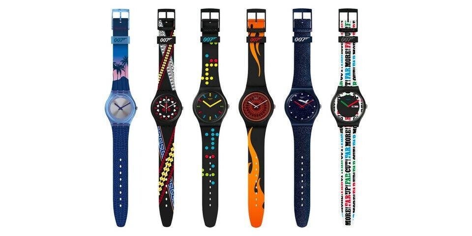 Set of 6 Swatch James Bond 007 watch collection celebrate 6 movies - BRAND NEW SWATCH