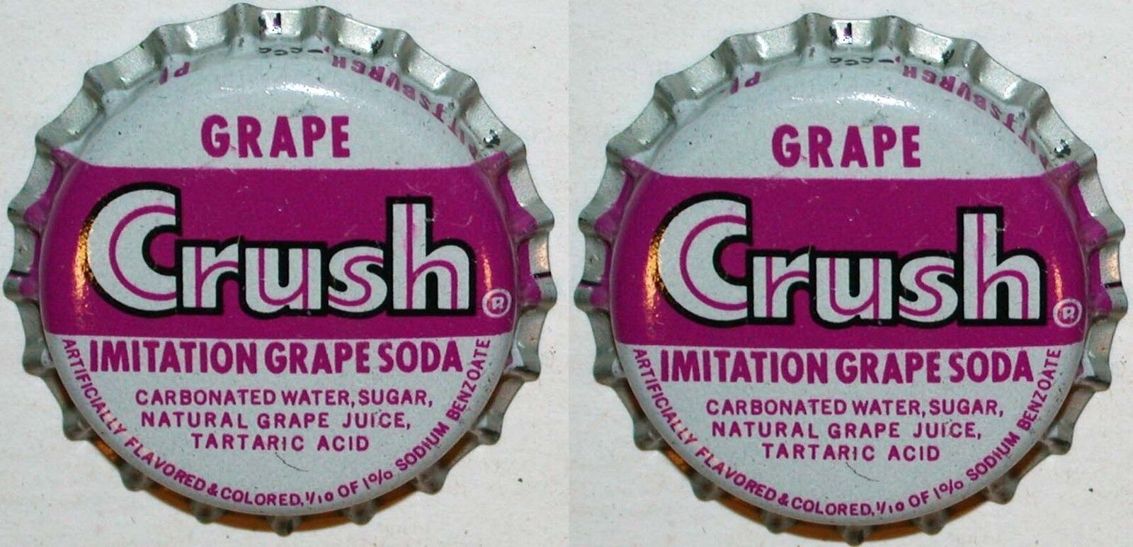 Soda pop bottle caps Lot of 25 GRAPE CRUSH cork lined unused new old stock Без бренда - фотография #2