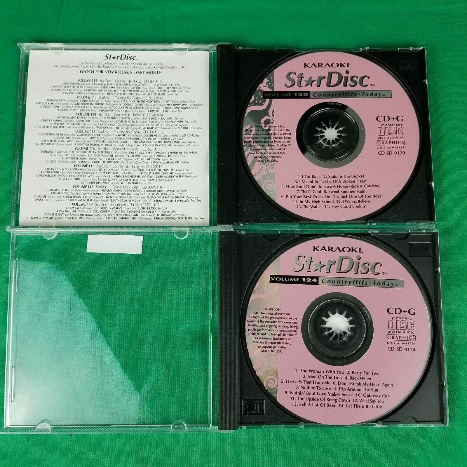 Pre-Owned Lot of 2 StarDisc Karaoke Country Classics CD+G Volume 120 & 124 Star Disc - фотография #2
