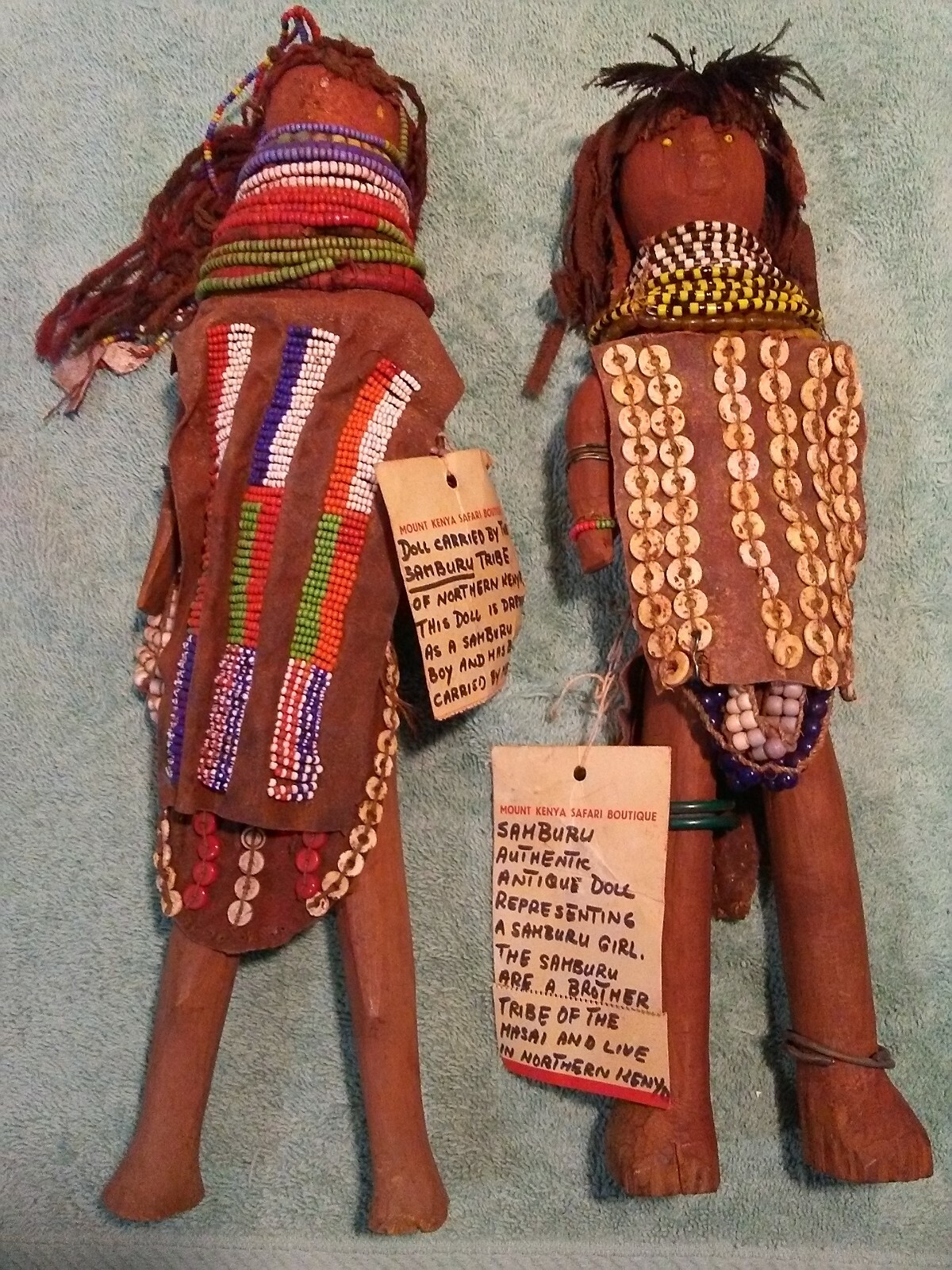 Antique African Kenya Fertility Dolls Carved Wood Lot of 2  Без бренда