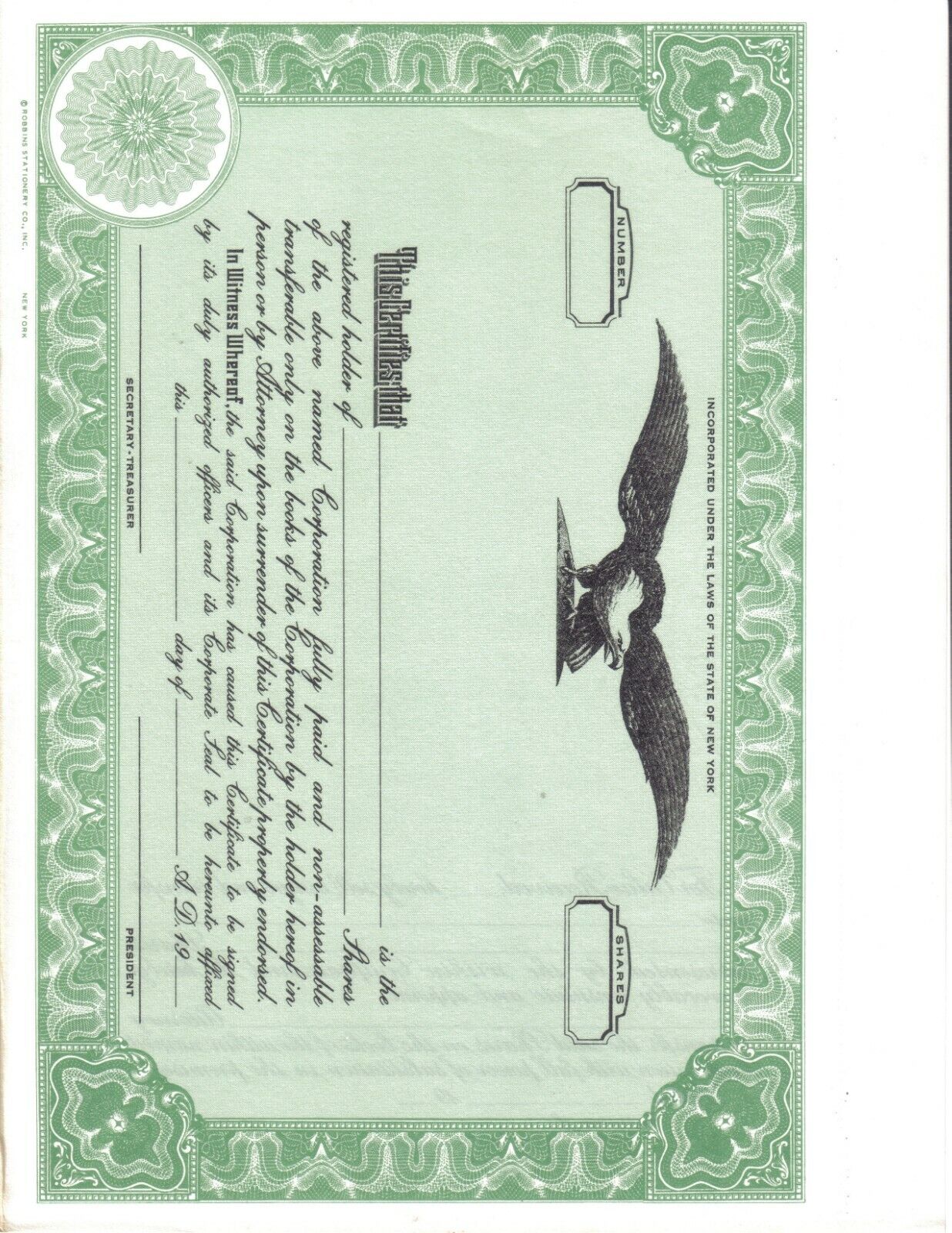 15 Blank Stock Certificates Engraved Cotton Content Без бренда - фотография #3