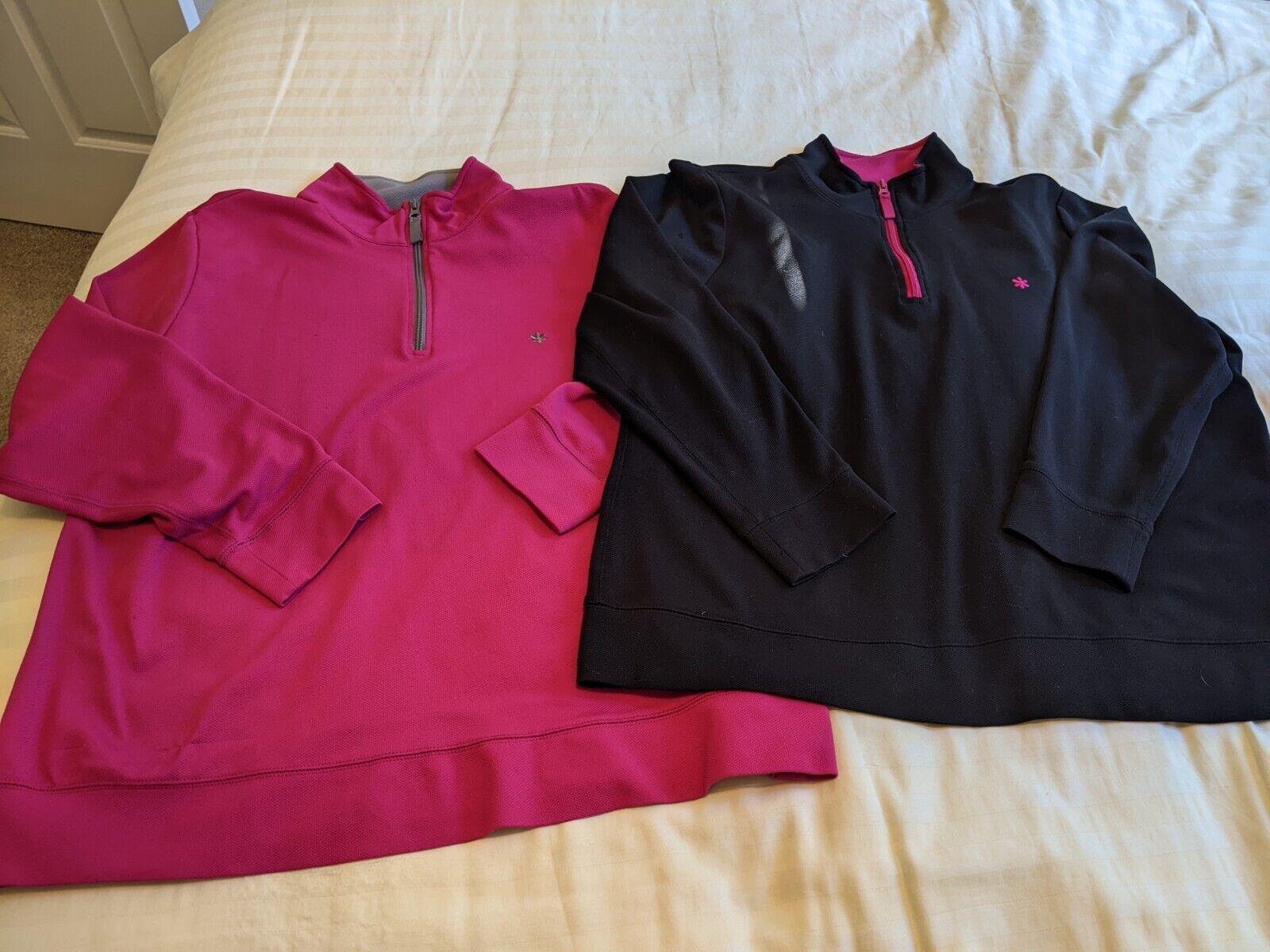 Old Navy Womens XXL lot of 3 Half Zip GO FOR A RUN Long Sleeve Pullover Pnk/Blk Old Navy