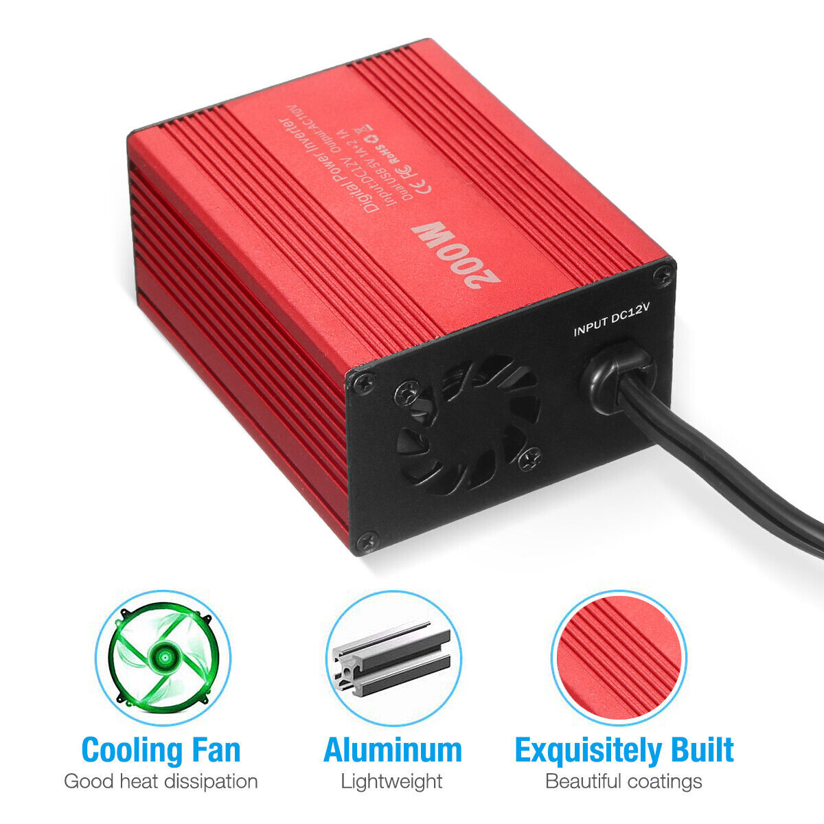 200W Car Power Inverter DC 12V to AC 110V 120V Converter Adapter Charger Outlet Powerextra Does Not Apply - фотография #4
