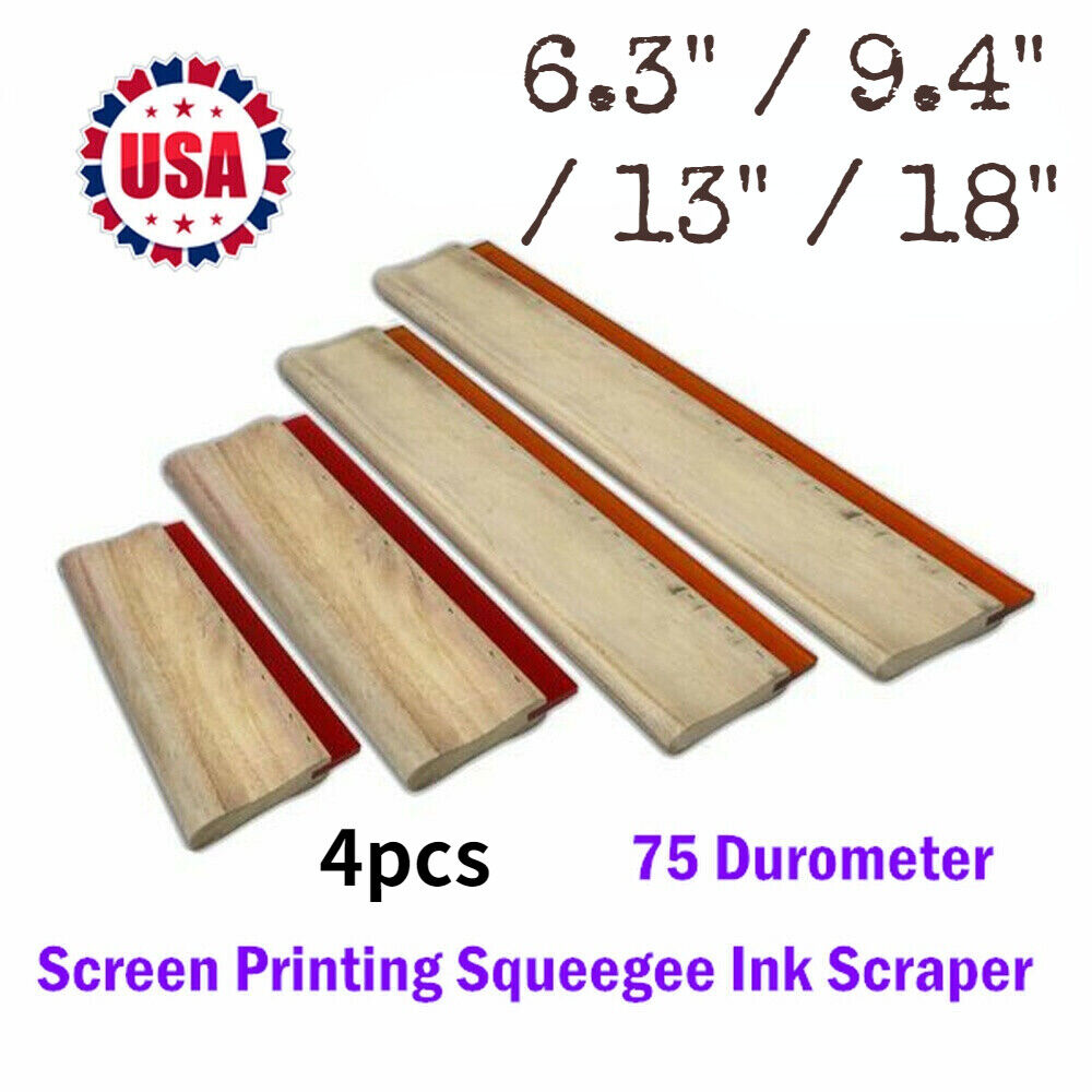 4pcs Screen Printing Squeegee Ink Scraper Silk Stencil Printing 75 Durometer QOMOLANGMA 6566002308500