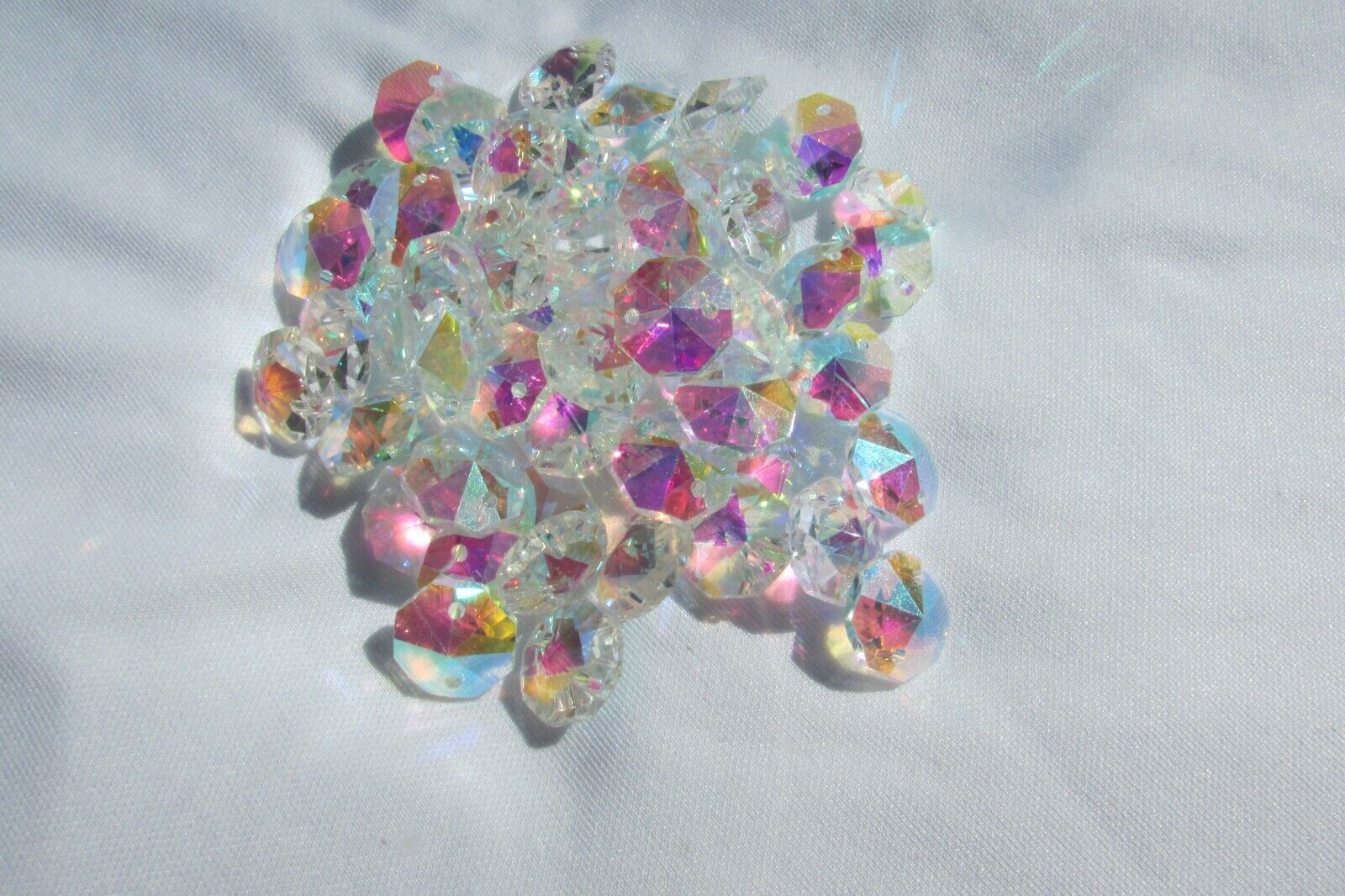  200- 14MM AB color AAA 2 HOLE OCTAGON CRYSTAL GLASS BEADS CHANDELIER Без бренда