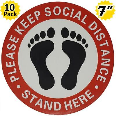10 Pack 7" Social Distancing Floor Decals Stickers, PLEASE KEEP SOCIAL DISTANCE MakerUSA