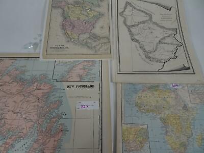 Lot 4 antique maps North America Africa New Foundland Italy Cartagena B27 Без бренда