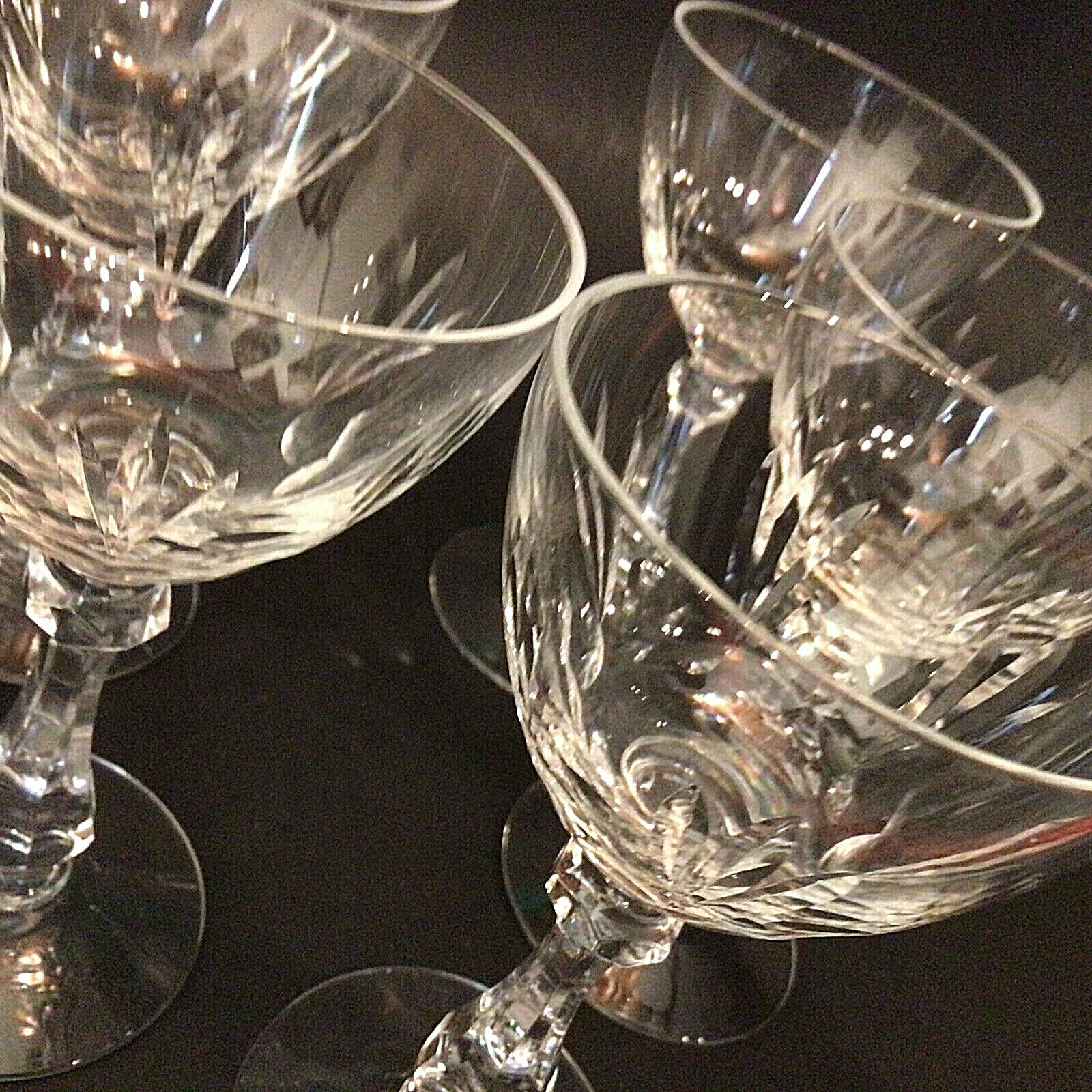CAMBRIDGE WINE GLASSES EUCLID SET OF 5 RARE VINTAGE MID CENTURY MODERN CAMBRIDGE GLASS - фотография #6