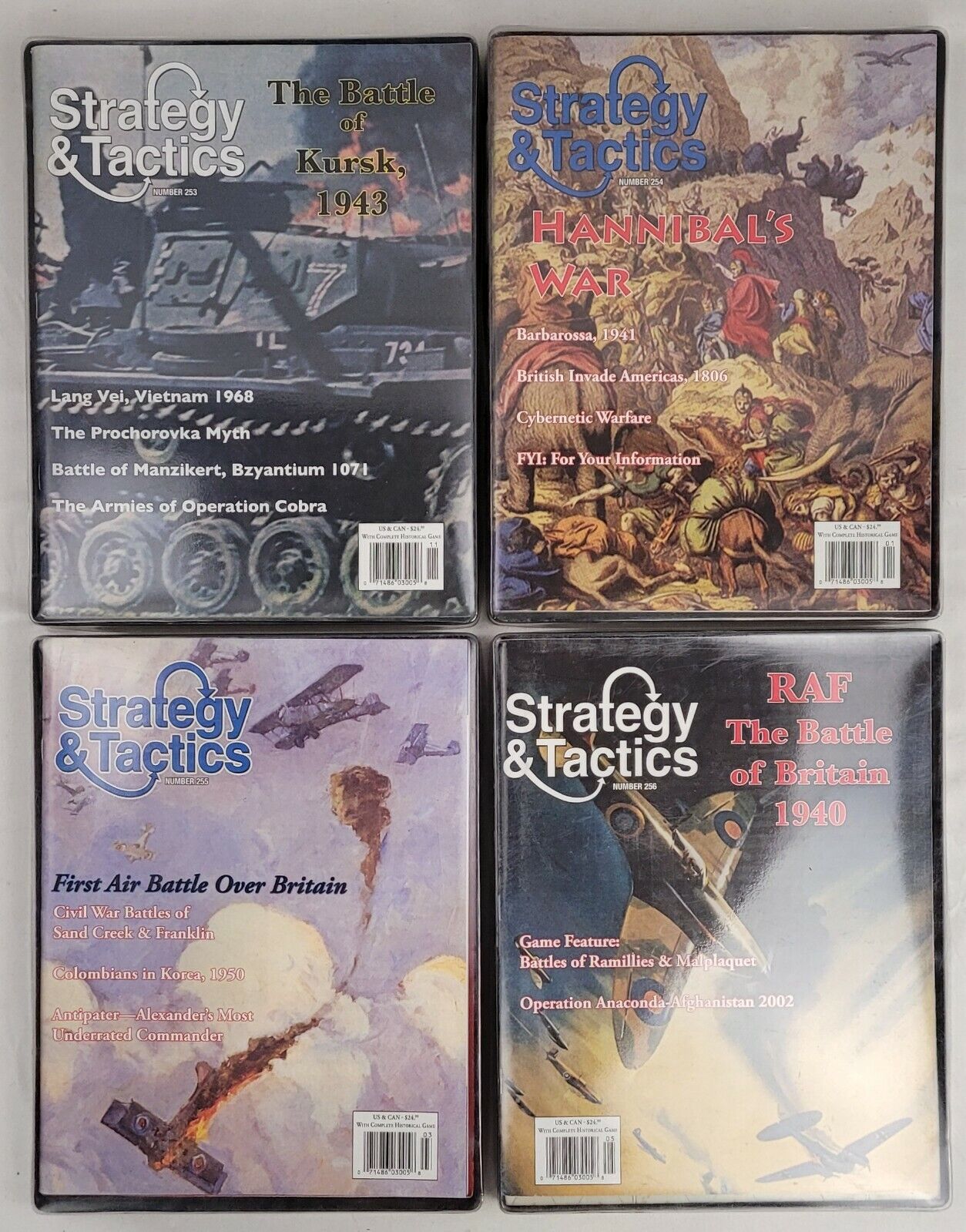 Strategy & Tactics WWII Historical Game #253, 254, 255, 256 Complete/ Unpunched Strategy & Tactics