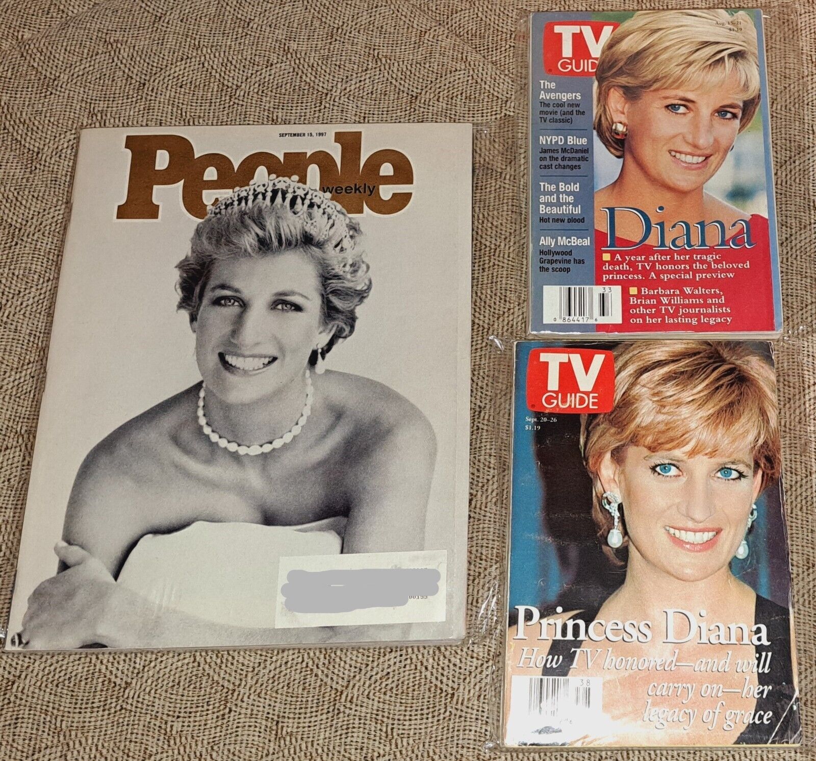 Princess Diana Lot of 3 Magazines Collectible People Magazine TV Guide Vintage Без бренда