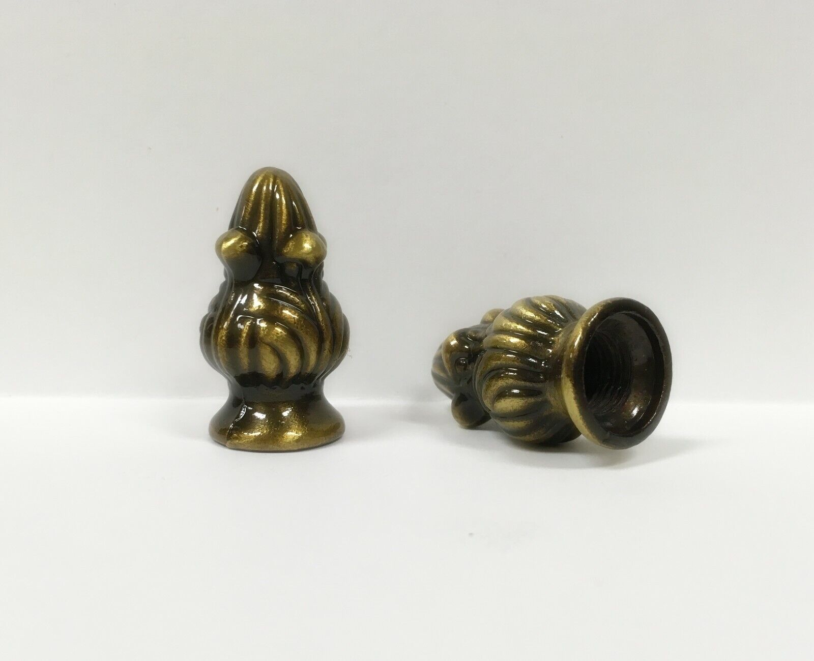 Lamp Finial-Pair of Antique Brass Finish ACORN finials-Dual Thread LITE ACCENTS AB-ACORN-241 - фотография #4