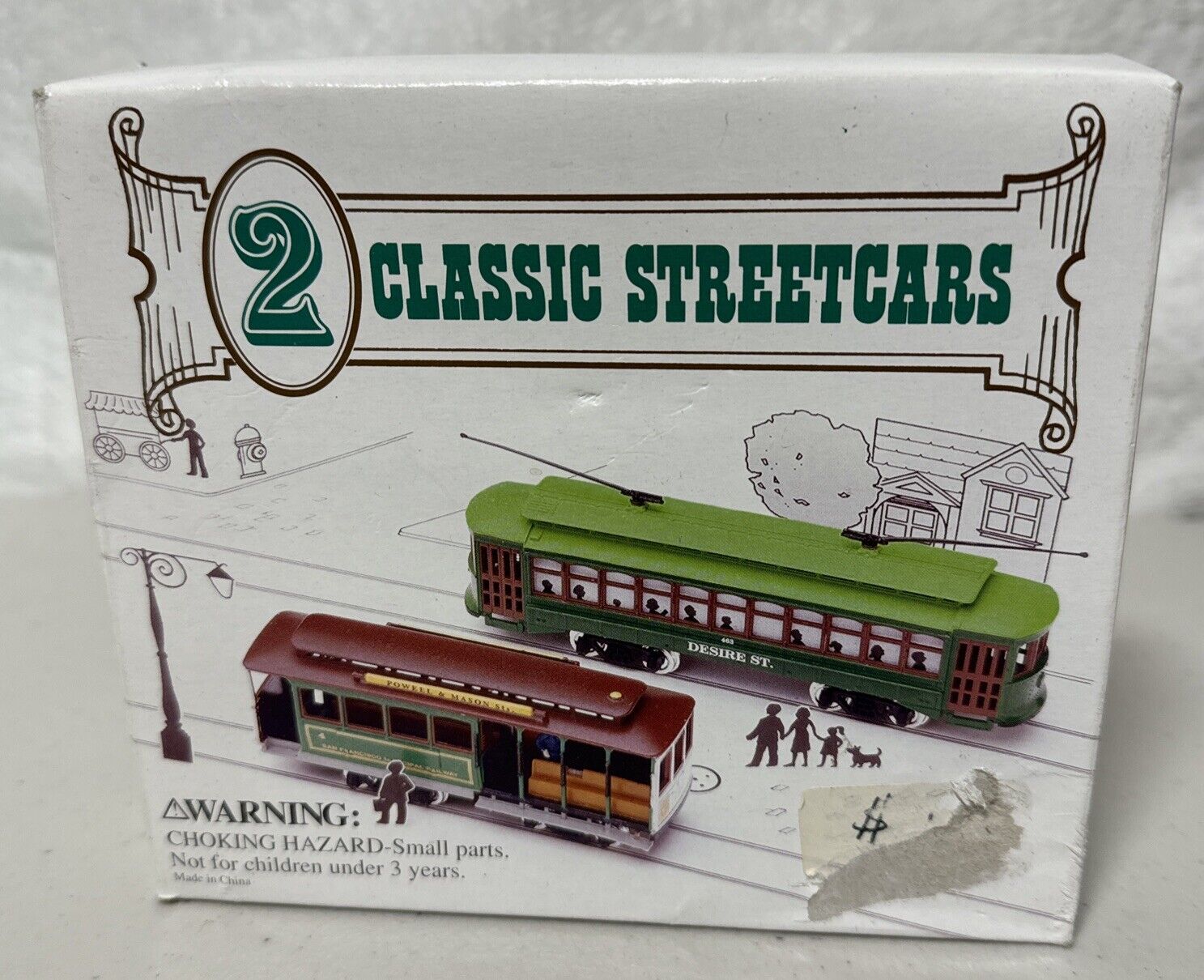 2 Classic Streetcars HO Scale Train Cars Без бренда