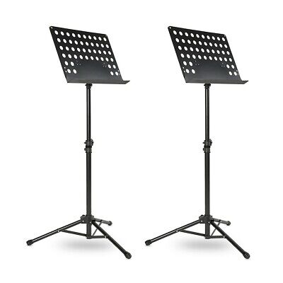 Musician's Gear Tripod Orchestral Music Stand Perforated Black - 2 Pack Musician's Gear MST40-2PACK
