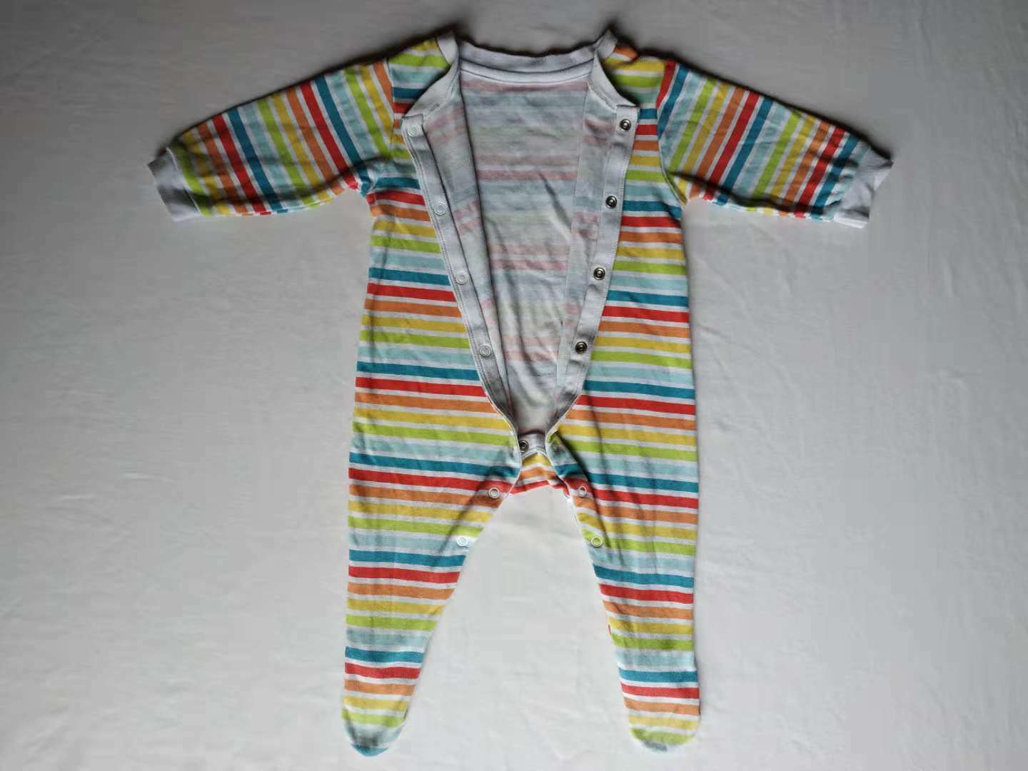 Lot 2 Baby Boy 3-12 mo Disney PJ Bodysuit Footed Long Sleeve Blue Mickey Stripe Disney - фотография #8