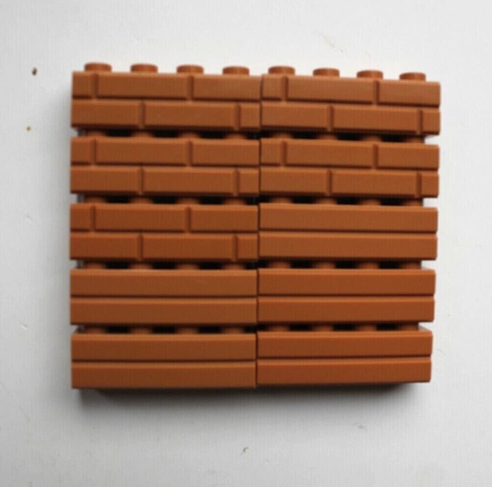 LEGO Lot of 10 1x4 Masonry Bricks Medium Dark Nougat Flesh Castle Wall Blocks LEGO