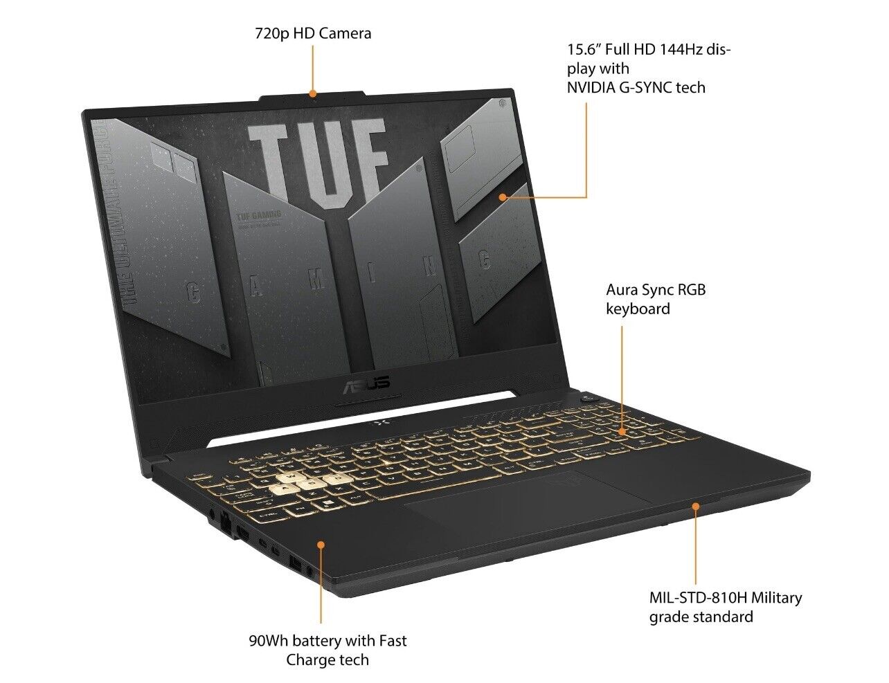 ASUS TUF Gaming Laptop F15 15.6” 144Hz CPU i7 16GB RTX 3050 1TB FX507ZC-IS74. ASUS FX507ZC-IS74 - фотография #2
