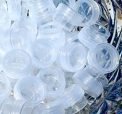 100 LOT Tiny SMALL Little Containers makeup seeds Geocache Pot 1 tsp Plastic NEW DecoJars 3301 - фотография #5