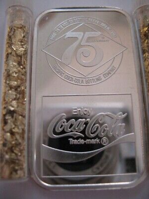1 OZ..SILVER.999 RARE MOUNT RAINIER PACFIC COCA COLA 75TH ANNIVERSARY BAR+GOLD Coca-Cola - фотография #11