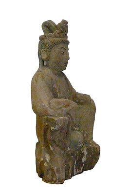 Chinese Rustic Distressed Finish Wood Kwan Yin Bodhisattva  statue cs909  Без бренда - фотография #3