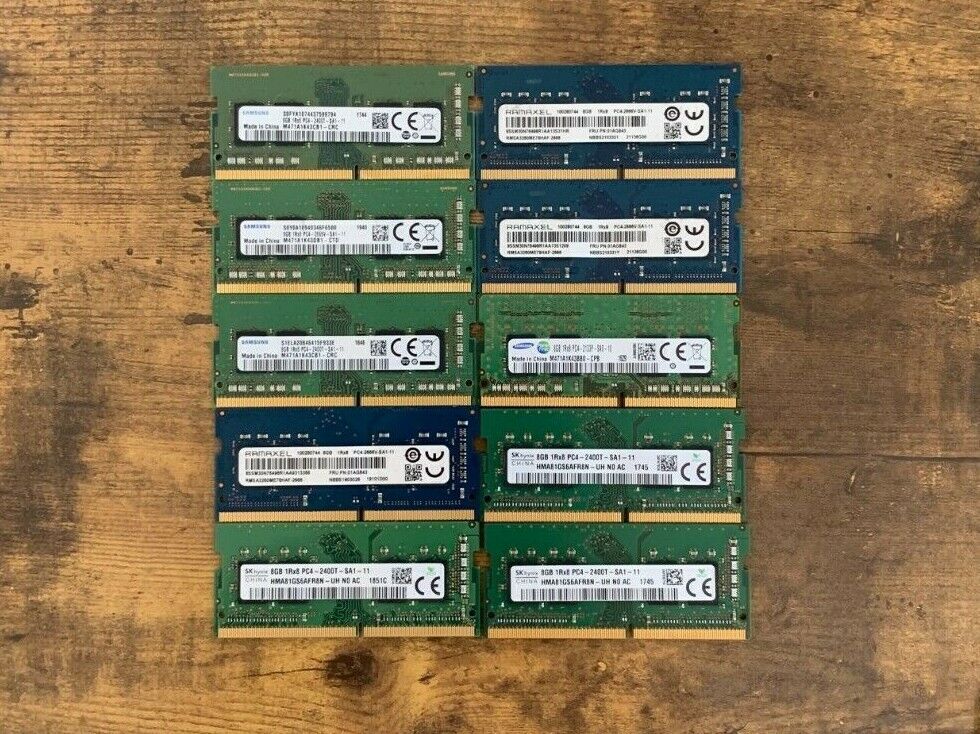 [ BULK LOT OF 10 ] UNITS of 8GB DDR4 Laptop RAM SAMSUNG, HYNIX etc. (10x) Unbranded/Generic 8GB RAM