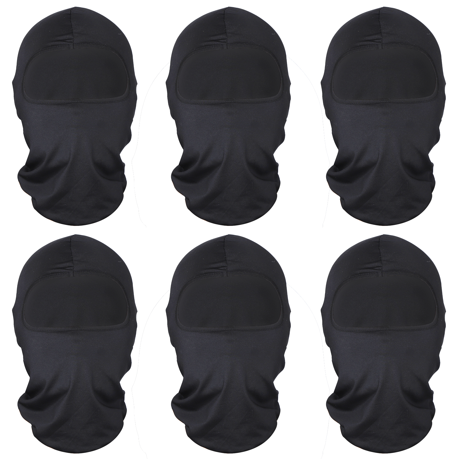 6 Pack Black UV Protection Motorcycle Cycling Ski Balaclava Hood Full Face Mask  Unbranded