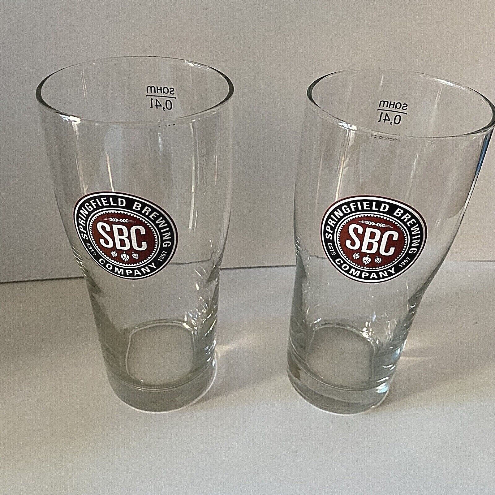 SBC Springfield Brewing Company Brew Pub Beer Glass *Set Of 2 Pint Glasses* Springfield Brewing Company - фотография #2