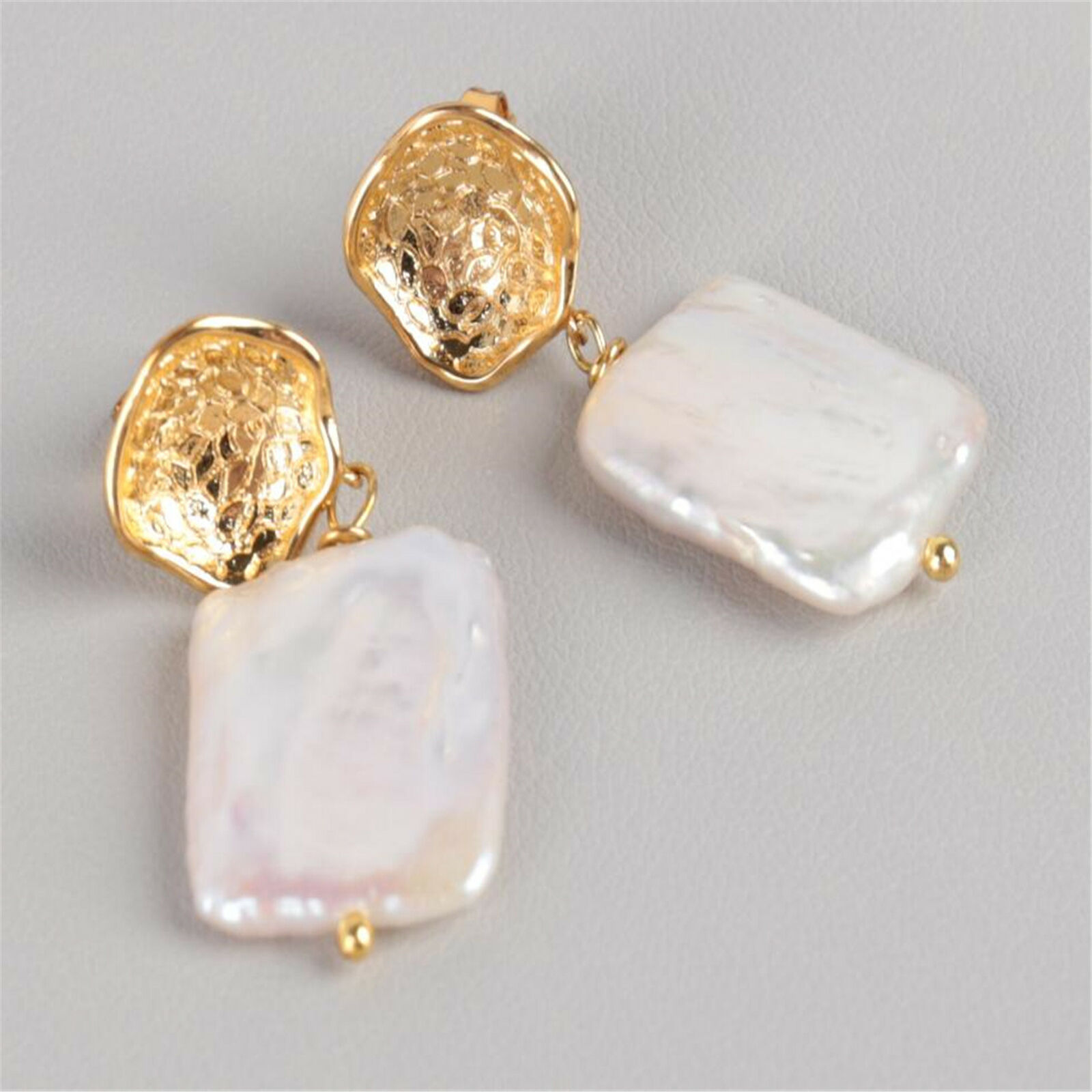 Natural White Baroque Pearl Earring 18k Ear Stud pearl Wedding AAA Jewelry Unbranded 3 - фотография #4
