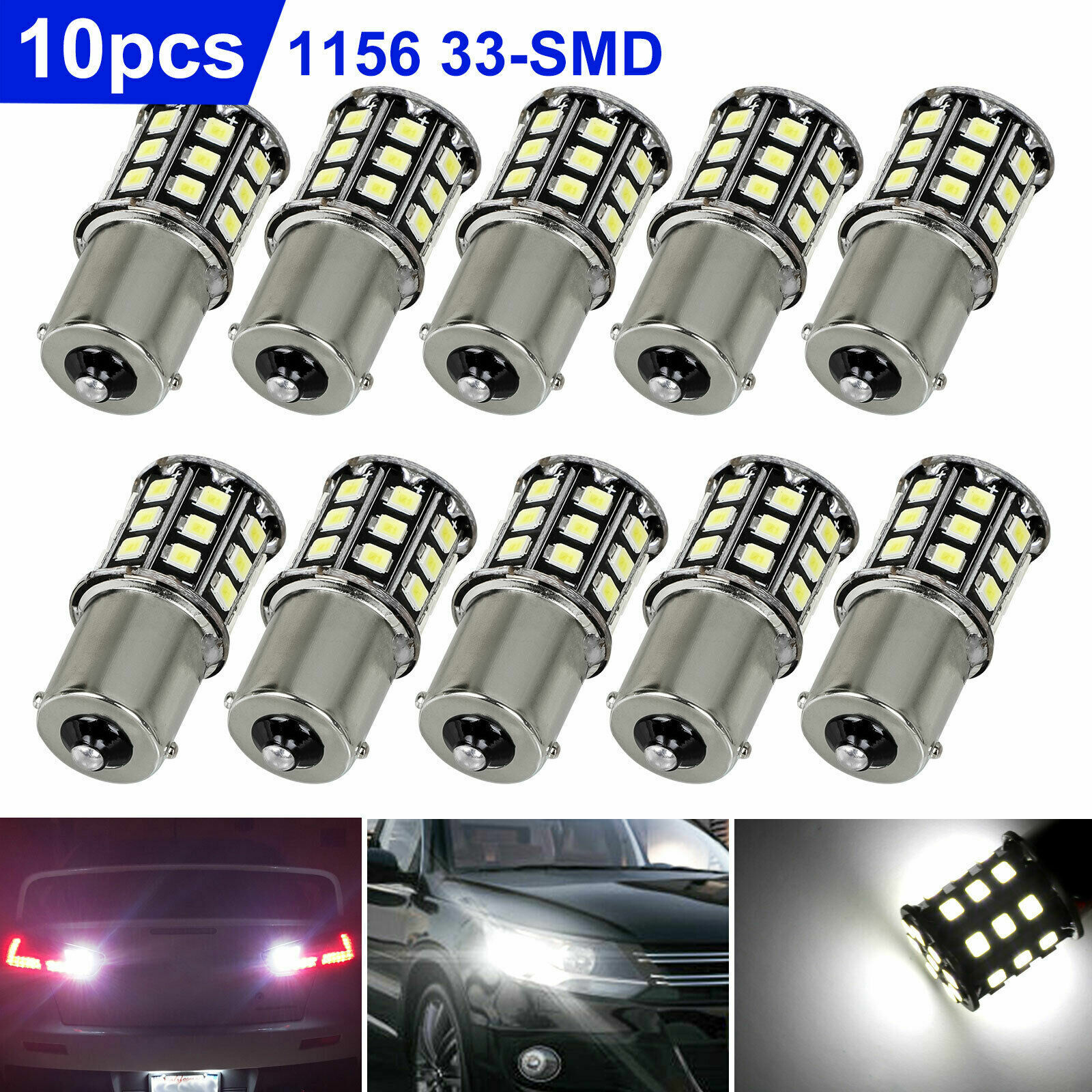 10pcs Super Bright White 1156 RV Trailer 33-SMD LED 1141 Interior Light Bulbs US Ridroid LUY-47CDA - фотография #2
