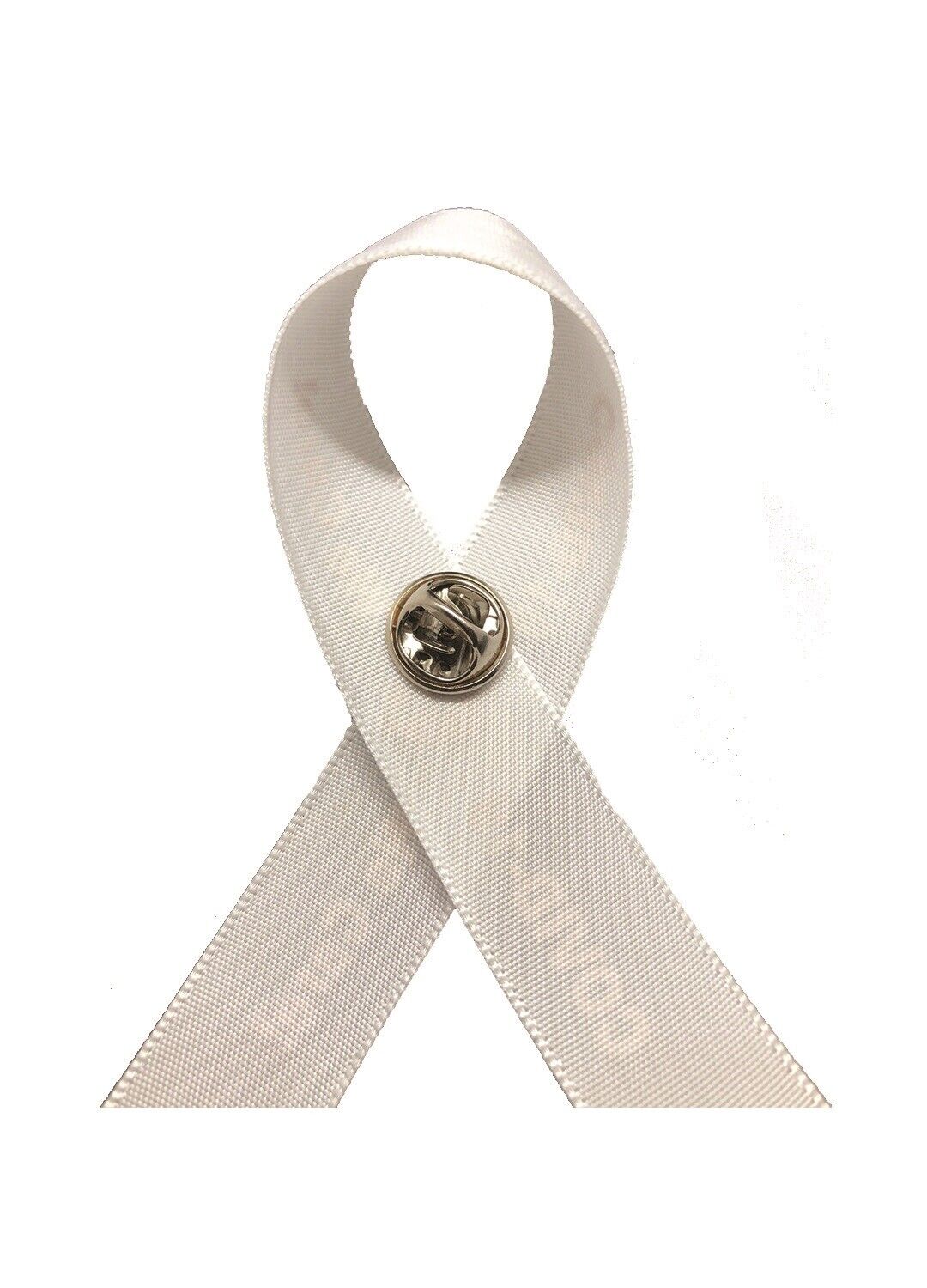 Five (5) Ribbon Pins To Support Health Care Workers for Pandemic Response White Ribbon for Pandemic - фотография #3