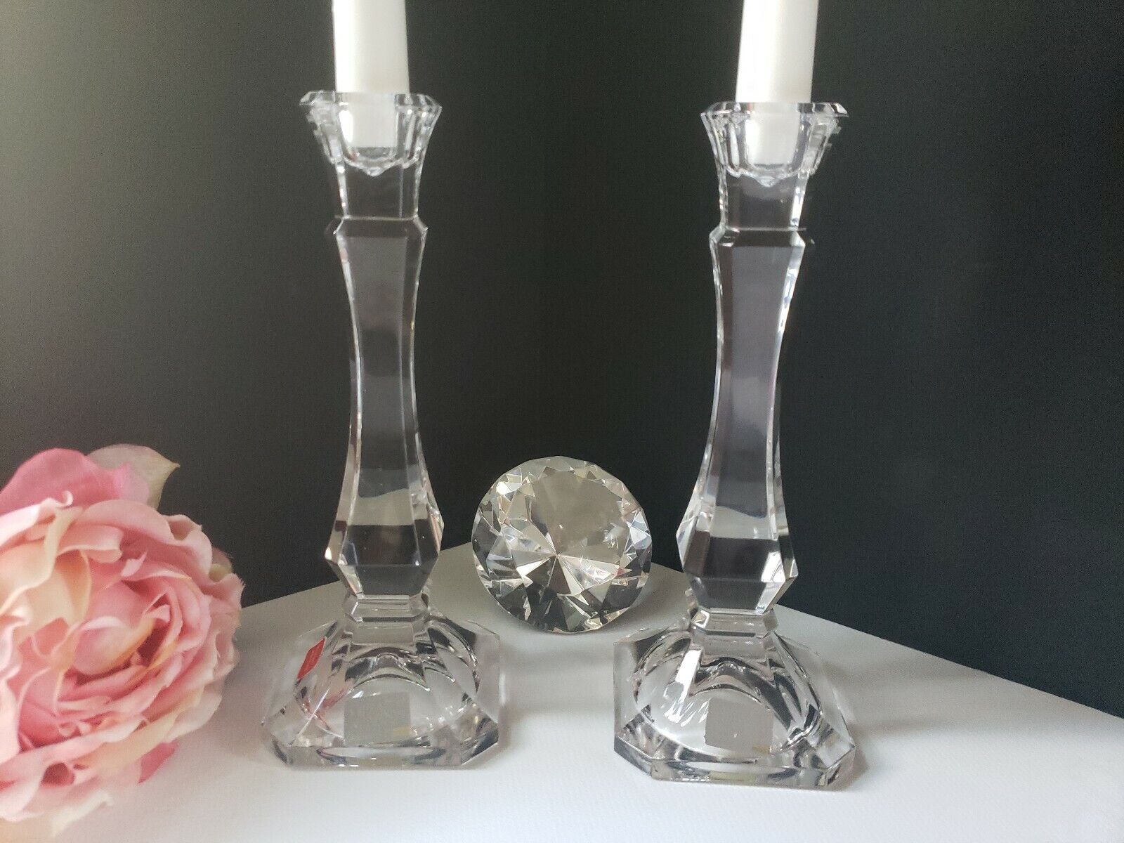 Mikasa - Pair of Lead Crystal Candle Holders  Made in Austria - NEW/DISPLAY ITEM Mikasa - фотография #10