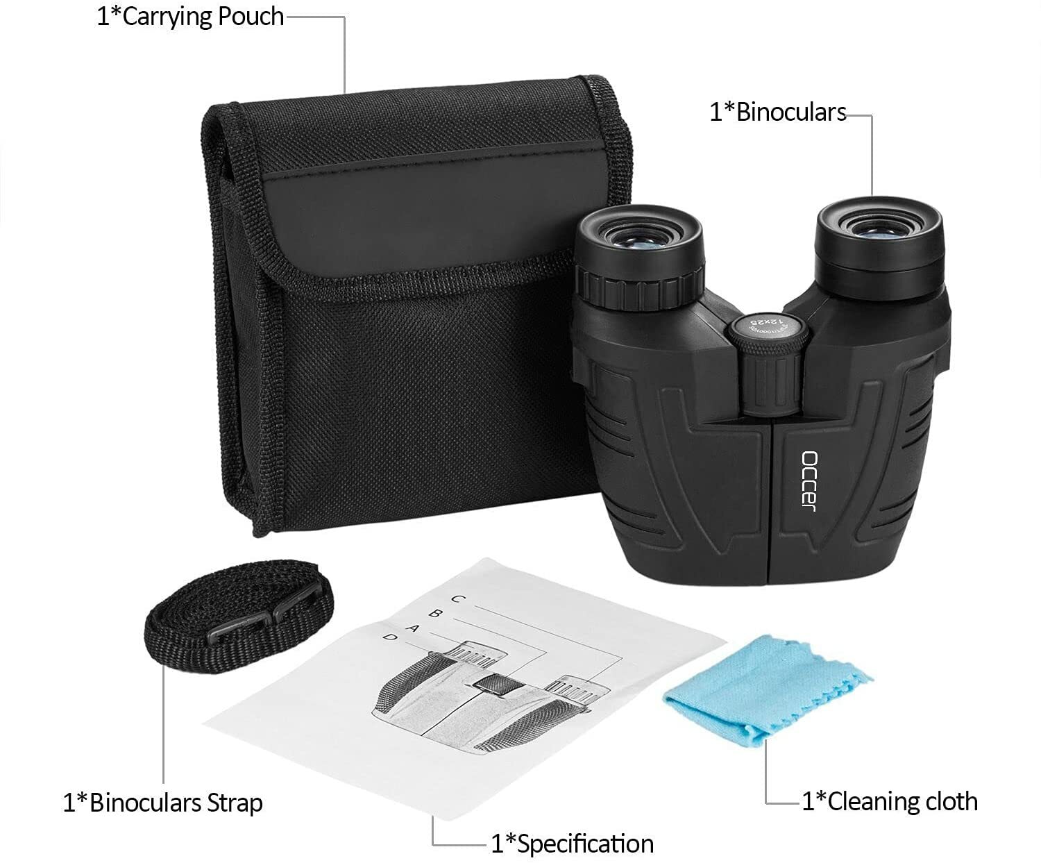 occer 12x25 Compact Binoculars with Clear Low Light Vision, Large Eyepiece Water Unbranded Does Not Apply - фотография #7