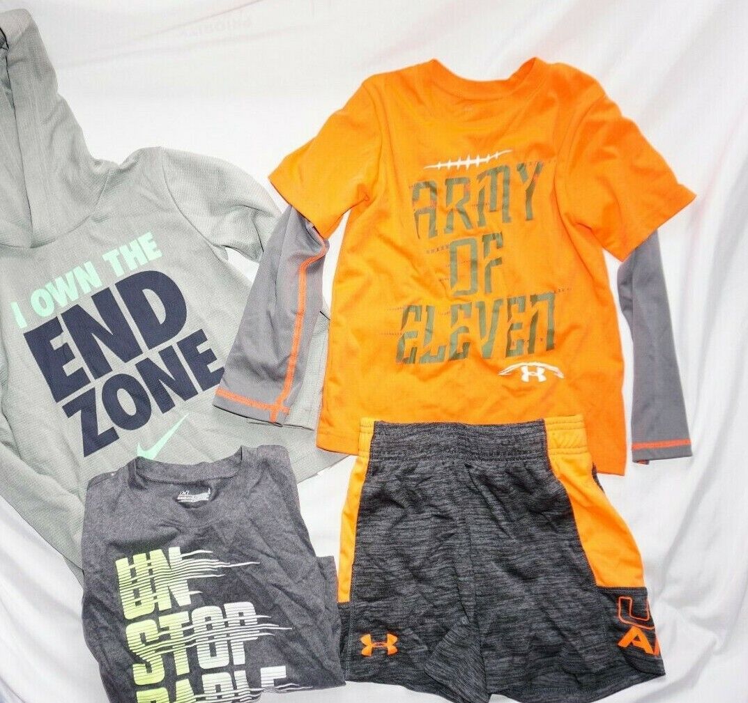 Little Boys Lot (4) Clothing NIKE & UNDER ARMOUR Shorts & Shirts Sz 4 Under armour Does Not Apply