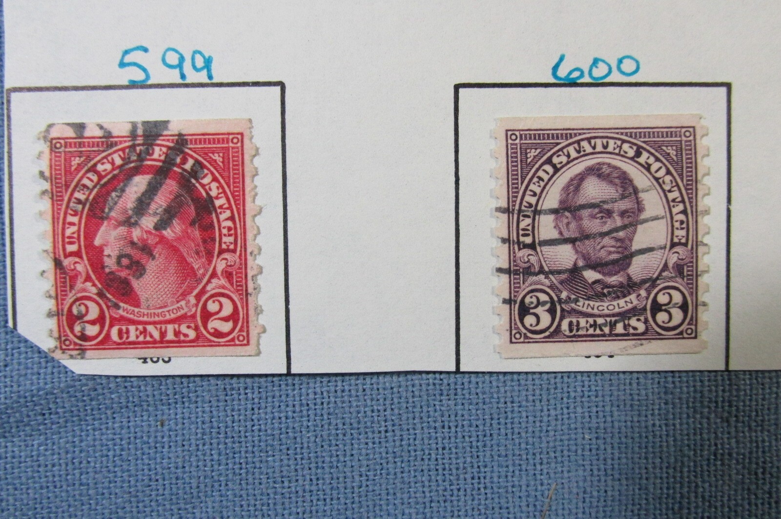 NINE US COIL Postage STAMPS from 1920s ~ Scott 597 598 599 600 & 602 through 606 Без бренда - фотография #3