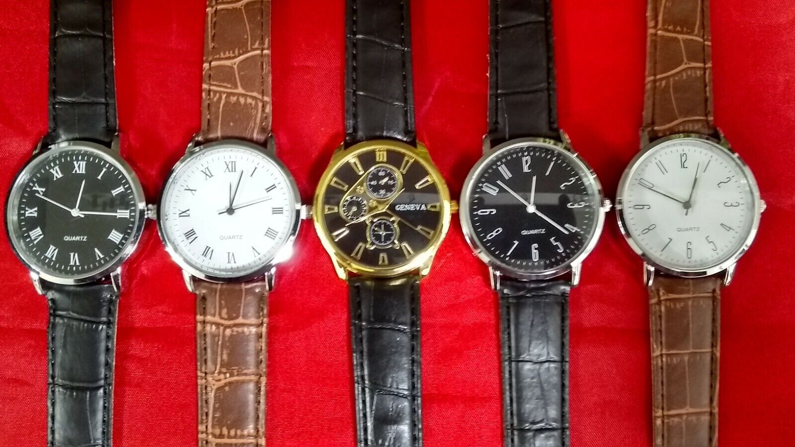 5 Brand NEW Men's Watches 10 FREE SPARE BATTERIES lot Watch  # 43211234 Unbranded - фотография #4