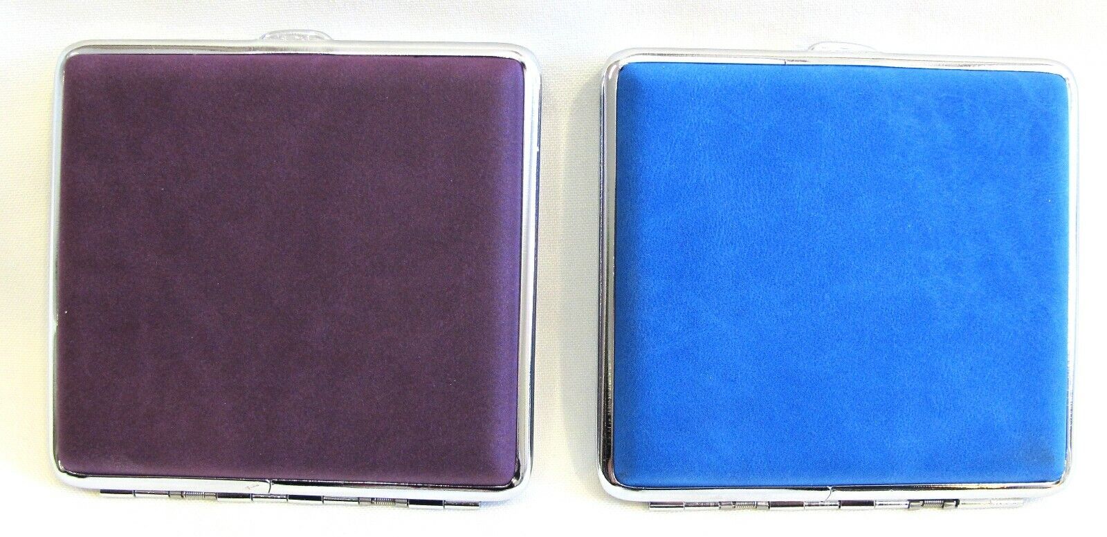 2pc Set Stainless Steel Cigarette Case Hold 20pc Regular Size 84s -PURPLE + BLUE Без бренда - фотография #3