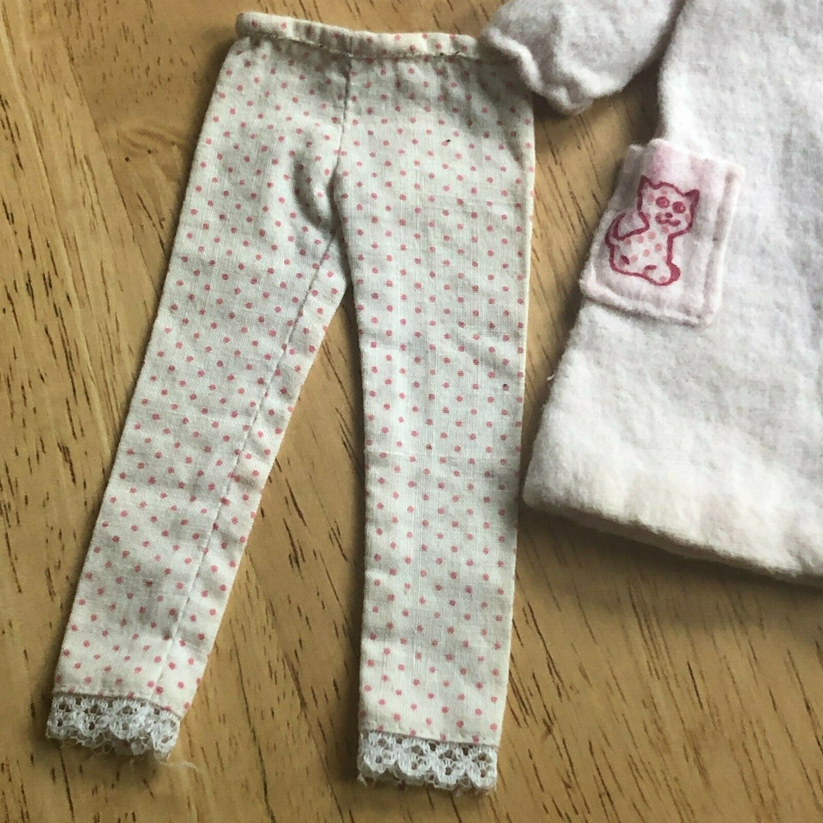 1964-65 Barbie's sister Skipper set #1909 "Dreamtime" Pajama & Robe + felt cat  Mattel - фотография #7