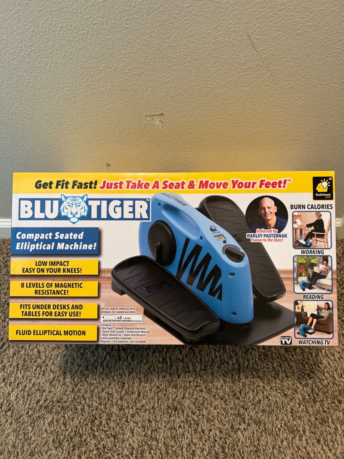 Blue Tiger Compact Seated Elliptical Machine As Seen On TV Brand New In The Box Blue Tiger