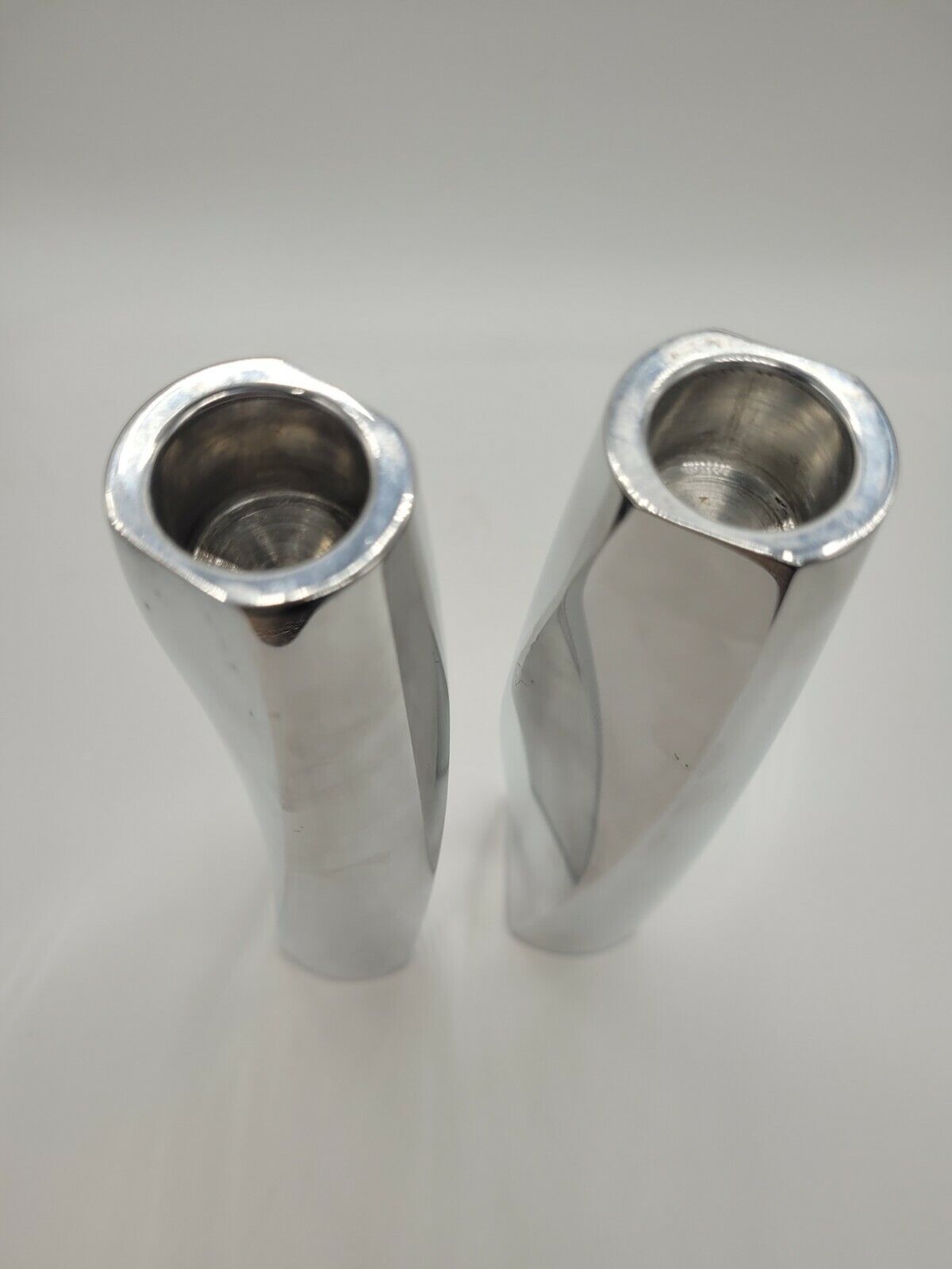 NAMBE Pair Twist Fred Bould 6236 Silver Candlesticks Holders 7” 2002 Pair Nambé NAMBE Twist Fred Bould 6236 - фотография #5