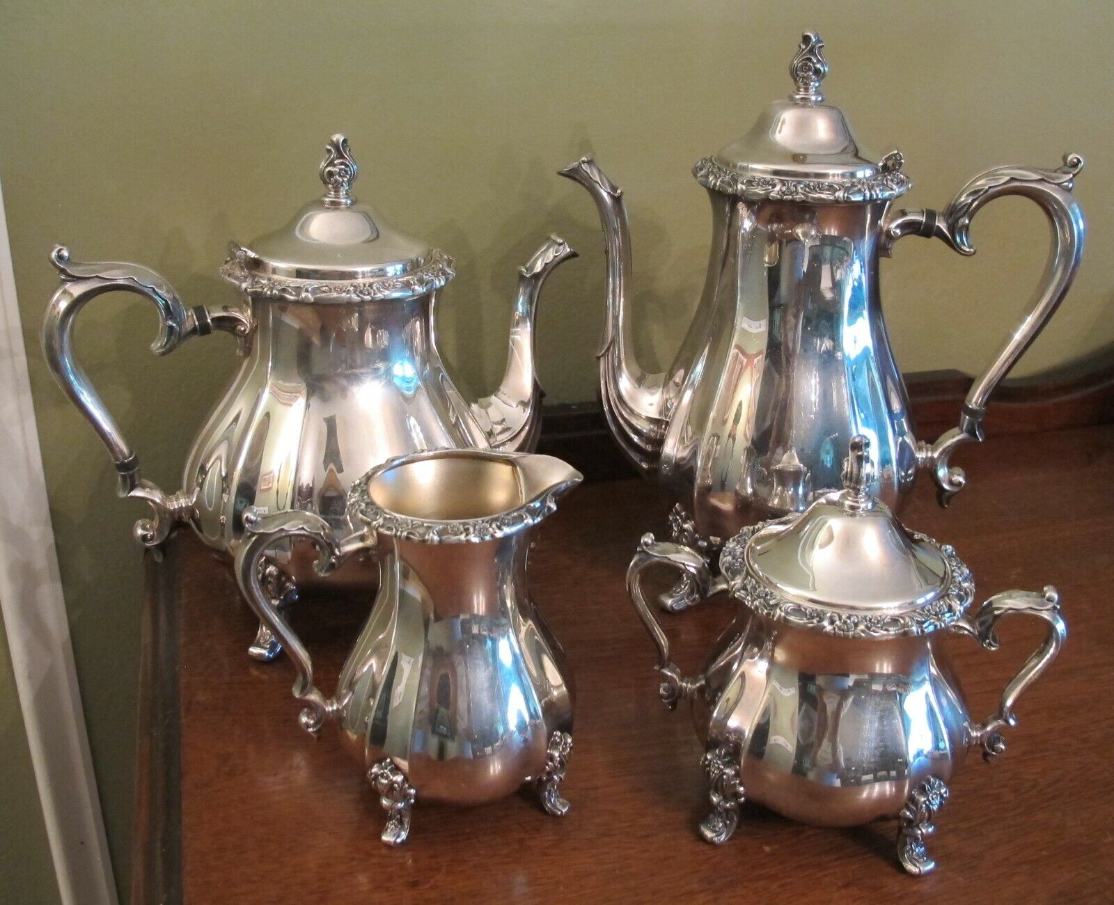 Elegant International Silver, Silverplate Tea/Coffee Set Countess Pattern *WoW* International Silver