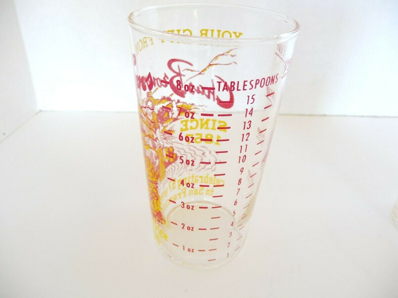 2 Advertising Measuring Glass Tumblers Chas Brown & Sons San Francisco 1953 Chas Brown - фотография #2