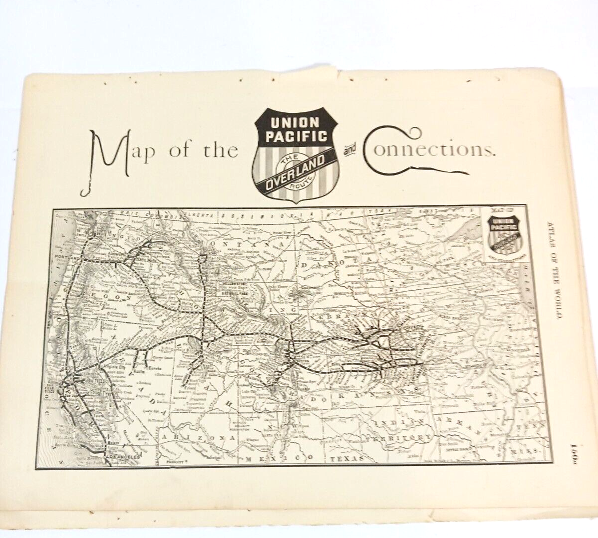 Antique 1880s Railroad Routes Santa Fe Missouri Pacific Union Pacific Atlas page Без бренда - фотография #5