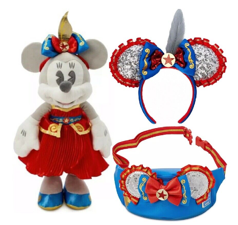 Disney Minnie Mouse Main Attraction Dumbo Plush Ears Hip Fanny Pack Lot of 3 Disney